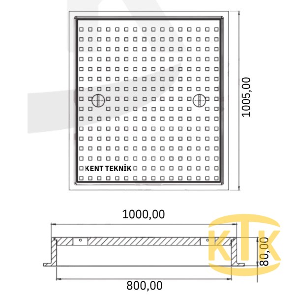 Döküm Yuvarlak Rögar Kapağı Takımı Ø600 mm (DKT.600-C8)