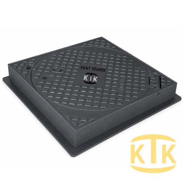 Döküm Rögar Kapağı Ø600 mm (kare çerçeve) C250 | DKT-600-C5