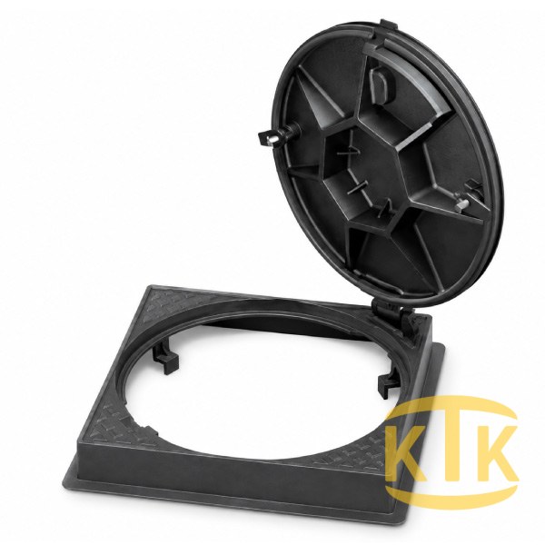 Döküm Rögar Kapağı Ø600 mm (kare çerçeve) D400 | DKT-600-D6
