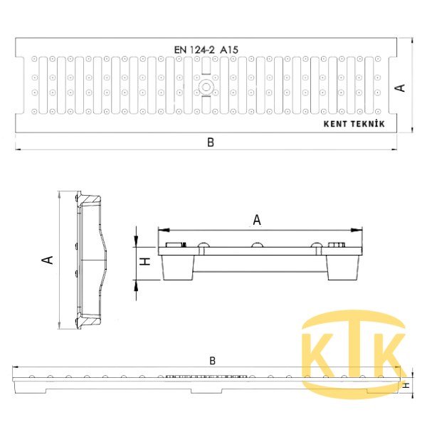 Döküm Yağmur Suyu Izgarası 250x500x27 mm (DI.2527-D)