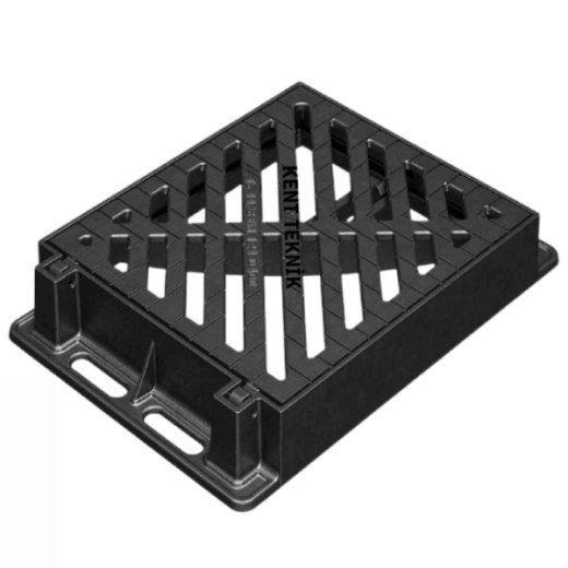 Döküm Yağmur Suyu Izgara Takımı 292x568 mm D400 | DIT-4560-D - Kent Kompozit Döküm Yağmur Suyu Izgara Takımı