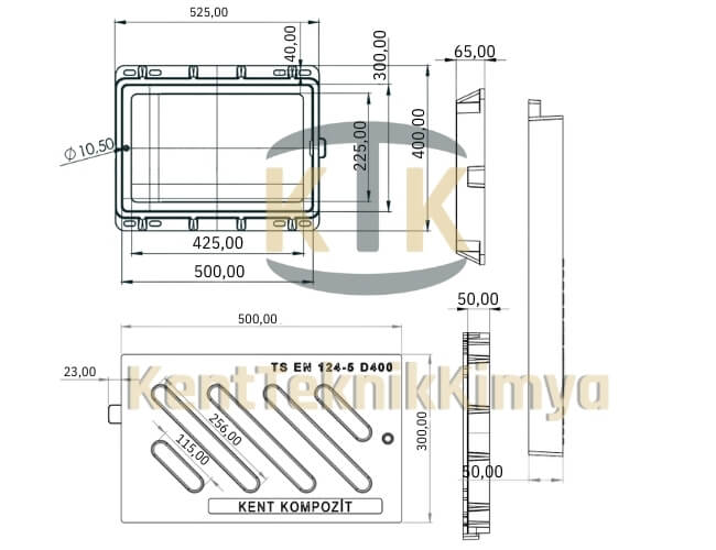 Kompozit Yağmur Suyu Izgara Takımı 300x500 mm - Kent Teknik Kimya