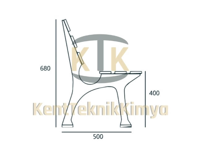Kompozit Bank Ayağı 680x500 mm - Kent Teknik Kimya