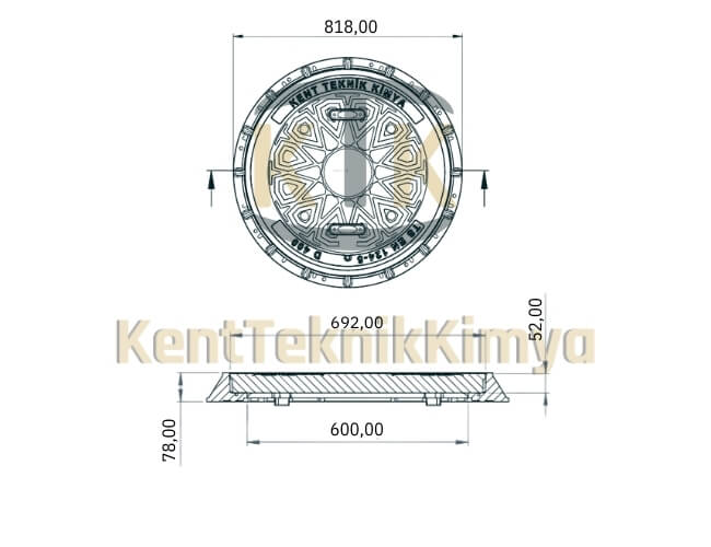Kompozit Rögar Kapağı Takımı ø 600 mm Kalın Seri I - Kent Teknik Kimya
