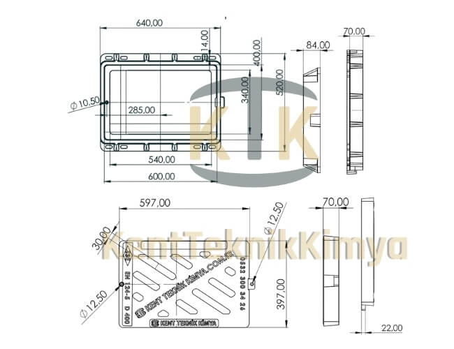 Kompozit Yağmur Suyu Izgara Takımı 400x600 mm - Kent Teknik Kimya