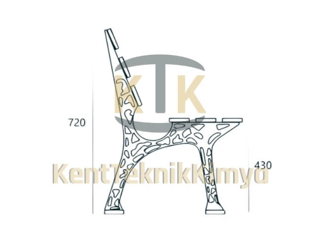 Kompozit Bank Ayağı 720x500 mm - Kent Teknik Kimya